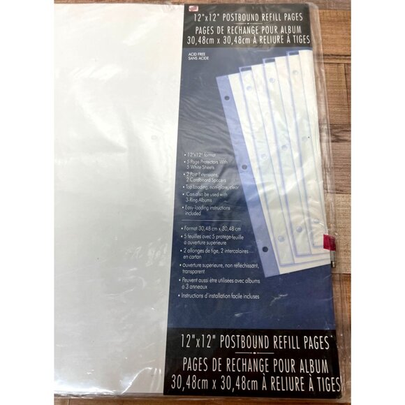 Westrim 12x12 Postbound Refill Pages For Albums W Plastic Protectors 26609PE005 - Picture 2 of 2